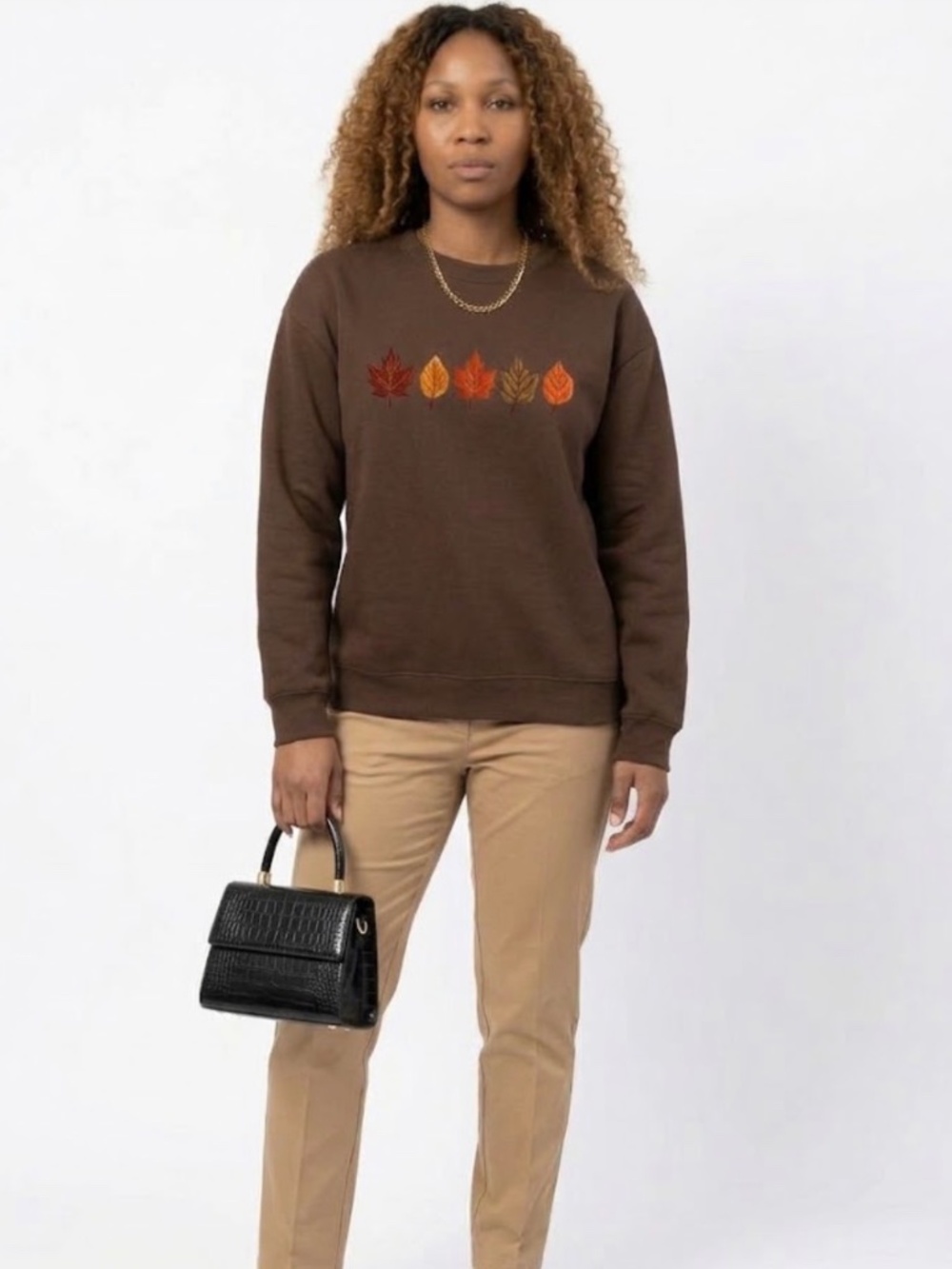 brown sweatshirt